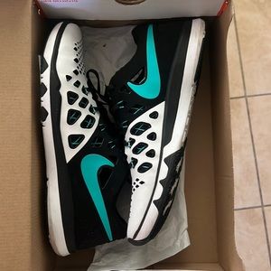 Nike, white and teal, 9.5 shoes